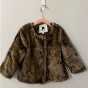 Janie and Jack Brown Faux Fur Kids Jacket